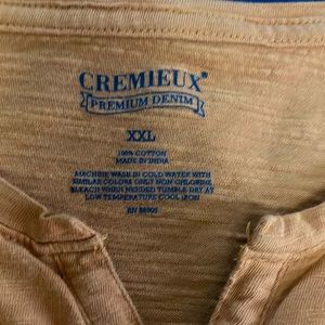 Cremieux premium denim, short sleeve, shallow V-neck